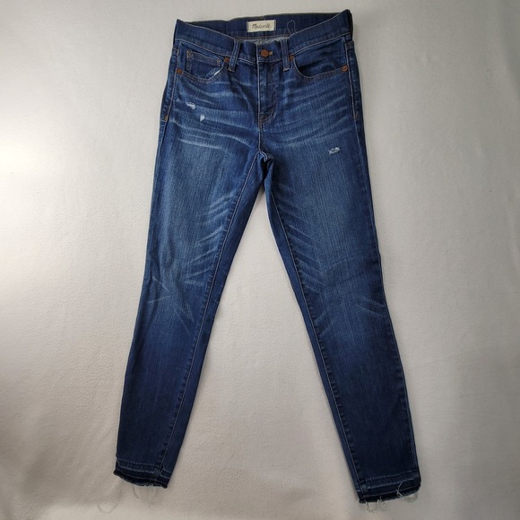 Madewell Denim - Madewell 9" High Riser Skinny Skinny Jeans Womens Size 27 Blue Stretch Denim